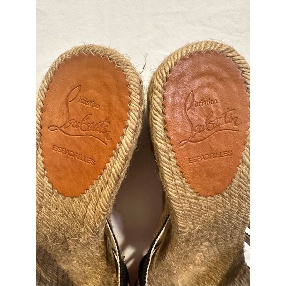 Christian LOUBOUTIN Black Cloth Espadrilles Wedges, Size 40 (10 US) - Picture 2 of 12